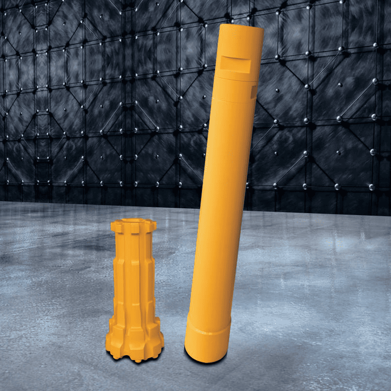 Close-up of a bent metal rod in an industrial workshop