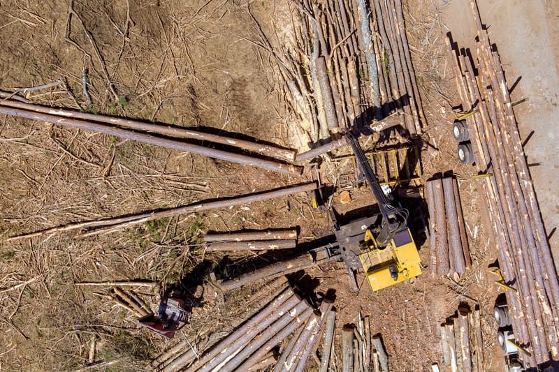 DTH drilling rig on construction site