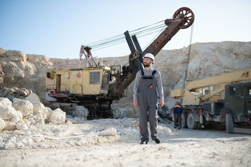 DTH drilling rig at a construction site