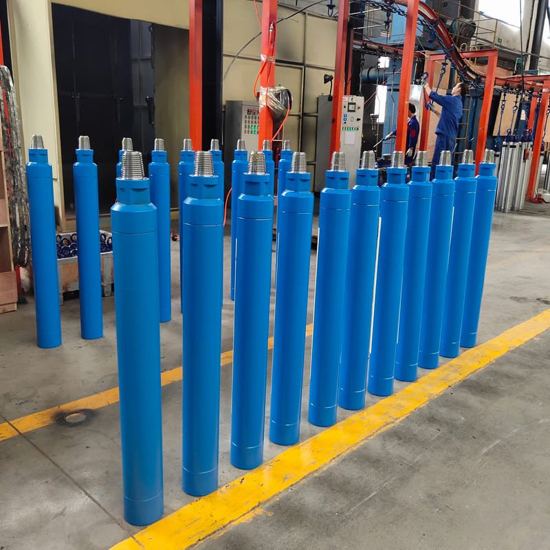 Close-up view of DTH hammers
