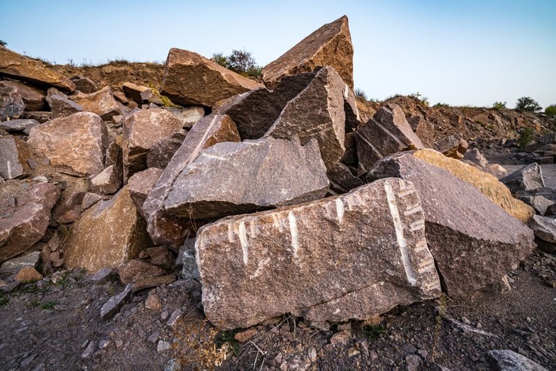 Close-up view of solid rocks