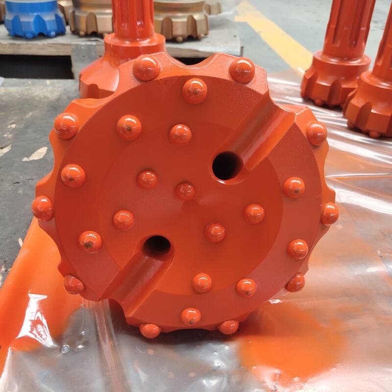 Close-up of worn drilling bits and rods