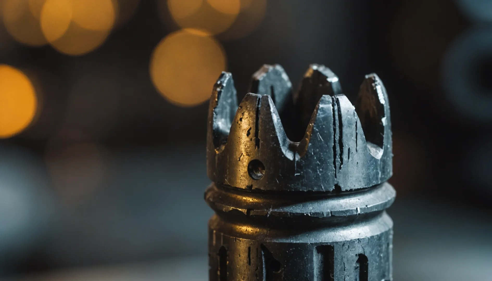Close-up of a worn DTH drill bit