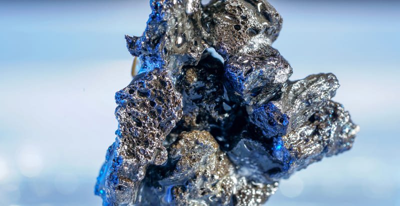 A close-up view of a shiny chromium plated surface, showcasing its reflective and smooth fin