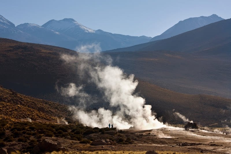 A geothermal power plant harnessing Earth's heat for sustainable energy production.