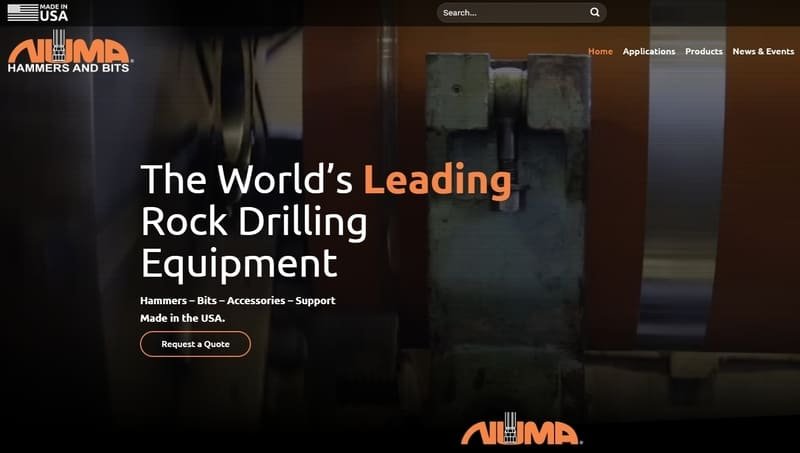 Numa Brand DTH Bits displayed, showcasing their robust design and advanced drilling technology for efficient performance.