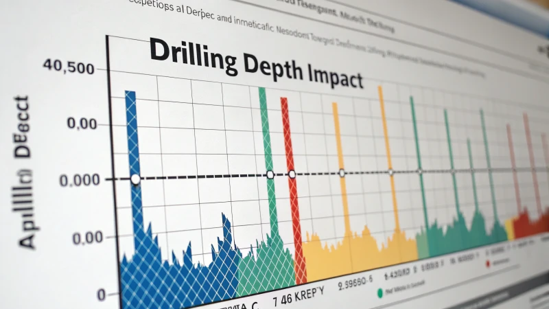 Graph showing the relationship between drilling depth and acoustic impact with color-coded lines.
