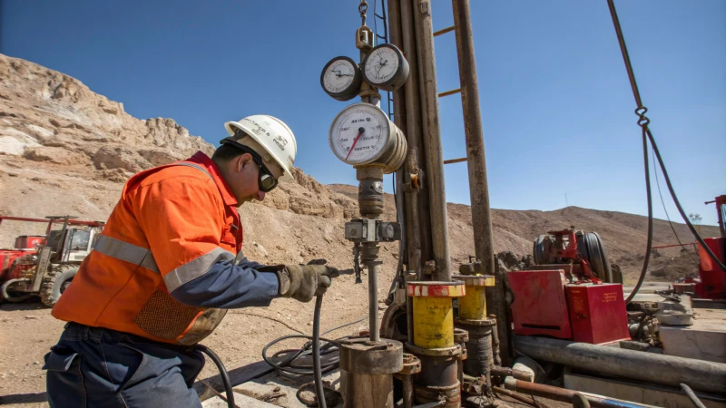 Operator adjusting air pressure controls on a drilling rig