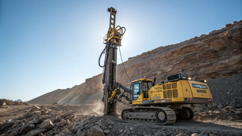 Epiroc drilling equipment in a rugged landscape