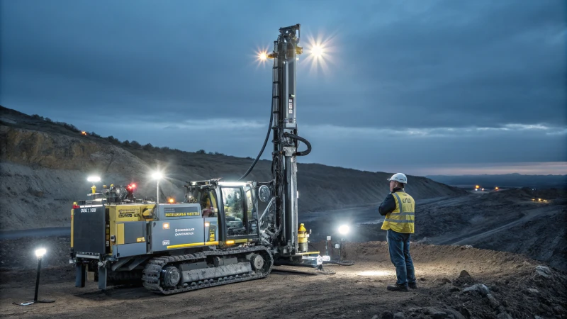 A modern drilling site with advanced equipment and a technician monitoring it.