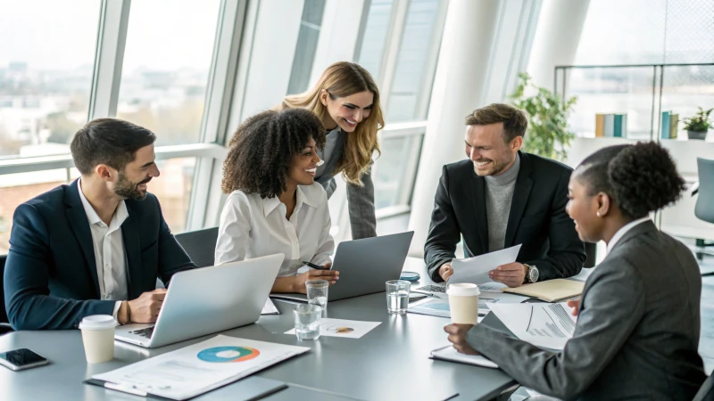 Diverse business professionals in a conference room