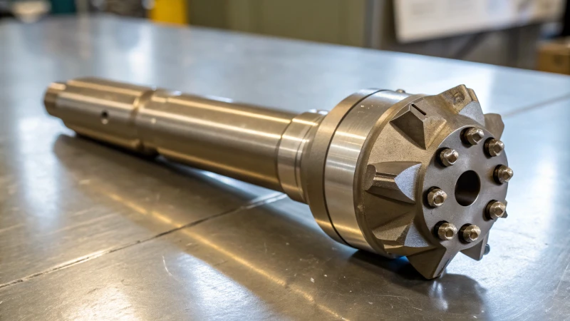 High-resolution image of a premium DTH drill bit on a metallic surface